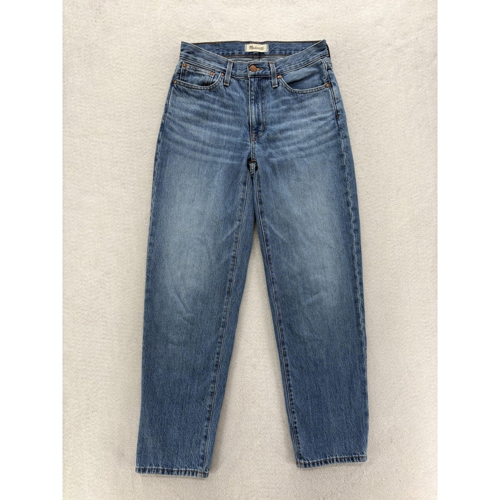 Madewell The Slouchy Boyjean Jeans Womens 24 Blue Medium Wash High Rise Relaxed